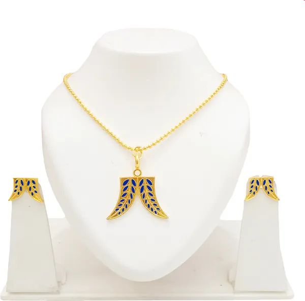 Assamese_Traditional_Gold_Plated_Blue_Colour_Hatti_Dant_Design_Chain_Jewellery_Set_For_Women